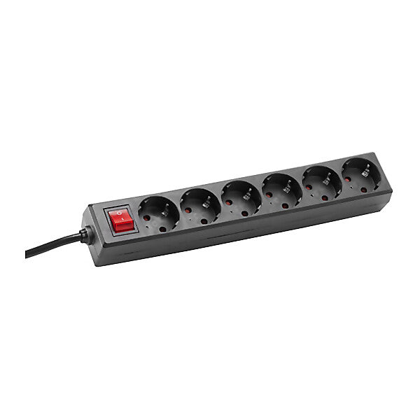 BACHMANN Steckdosenleiste 6f. m.Winkelstecker sw 381.144S